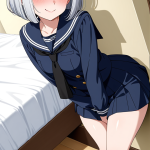 【エロ画像】銀髪外ハネボブグラマラス×オナニー・自慰_AI_アニメエロ画像