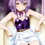【エロ画像】紫髪ツインおさげ貧乳小柄×お風呂・入浴_AI_アニメエロ画像