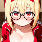 【エロ画像】金髪お団子ロリ体型×パイズリ_AI_アニメエロ画像