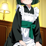 【エロ画像】黒髪ショート貧乳小柄×メイド服_AI_アニメエロ画像