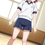 【エロ画像】赤髪三つ編み貧乳小柄×体操服・ブルマ_AI_アニメエロ画像