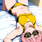 【エロ画像】ピンク髪お団子スポーティ筋肉×潮吹き_AI_アニメエロ画像
