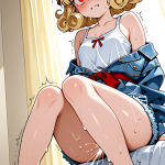 【エロ画像】金髪ショート巨乳スレンダー×潮吹き_AI_アニメエロ画像