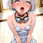 【エロ画像】銀髪刈り上げショート貧乳×アヘ顔・イキ顔_AI_アニメエロ画像
