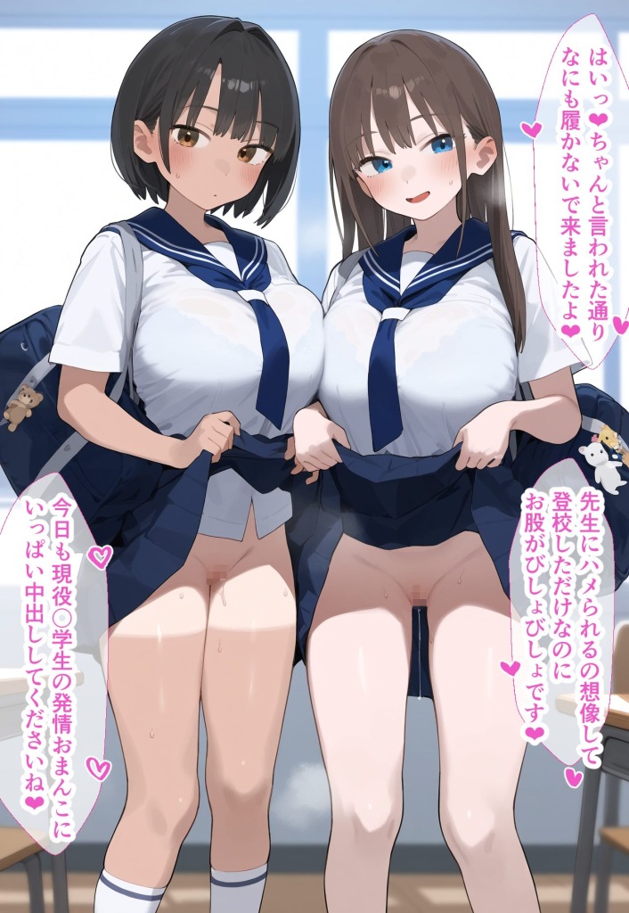 【二次エロ】ノーパン登校日