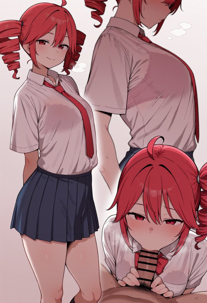 【画像】エッロい透けブラしてる重音テトにフェラってもらうエロ画像