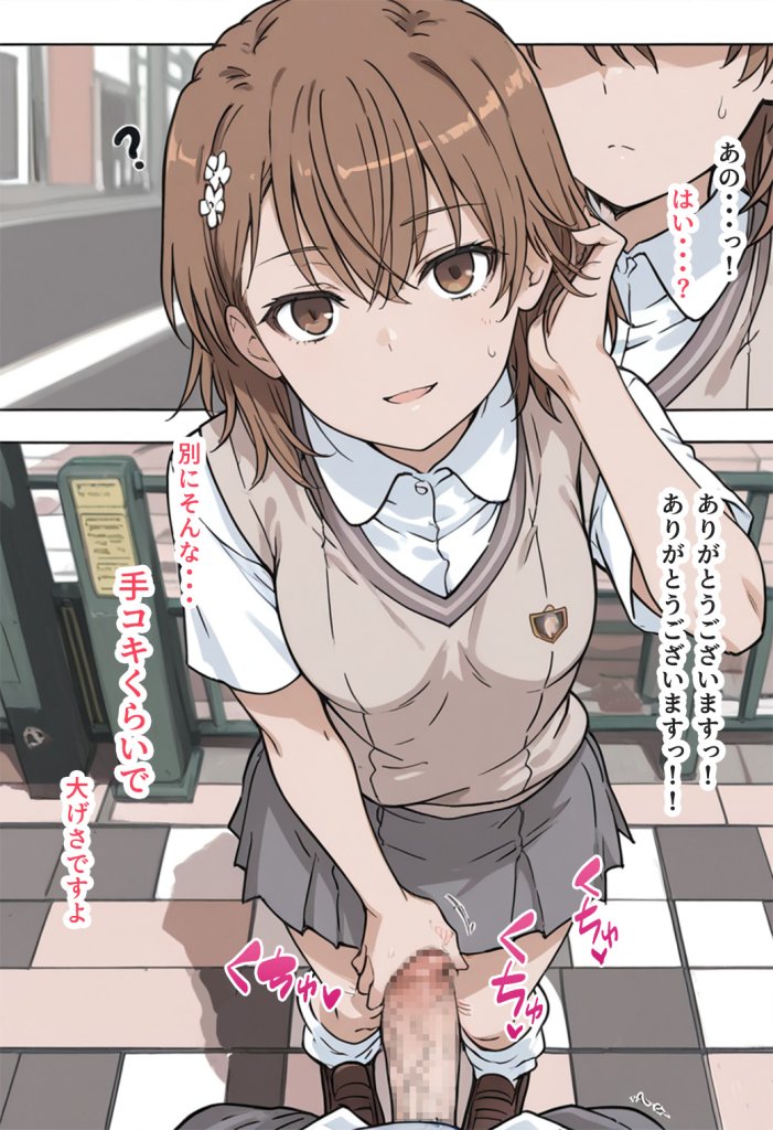 【画像】御坂美琴に常識改変で手コキしてもらう・・・