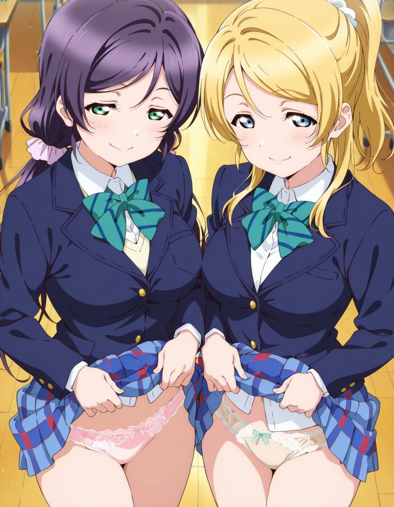 【二次エロ】絢瀬絵里＆東條希のどすけべおぱんつでシコろう