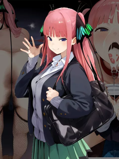 【二次エロ】中野二乃が黒人ち◯ぽハマっちゃってるエロ画像