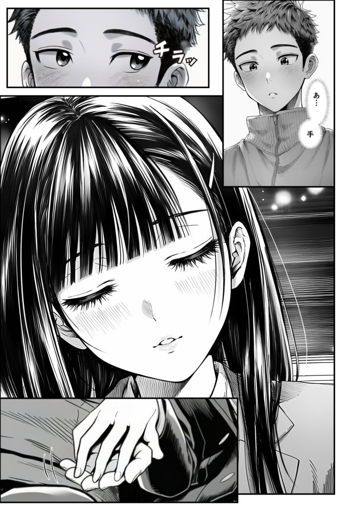 【エロ漫画】電車で何度も肩にもたれかかってくる女の子と、子作りセックスしてしまった