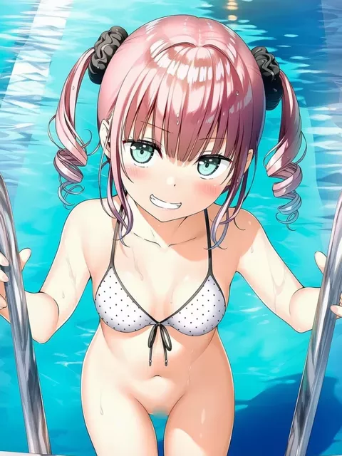 【二次元】プールでラッキースケベな件