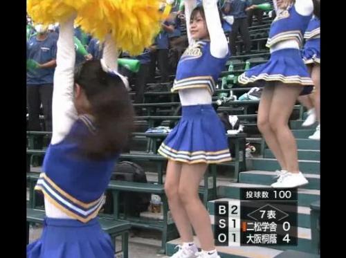 【パンチラ放送事故】TV中継がやらかし！甲子園球場のJKチアリーダーの美少女のパンティ映り込みｗｗｗ