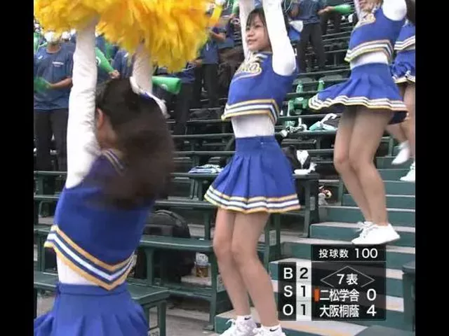 【パンチラ放送事故】TV中継がやらかし！甲子園球場のJKチアリーダーの美少女のパンティ映り込みｗｗｗ