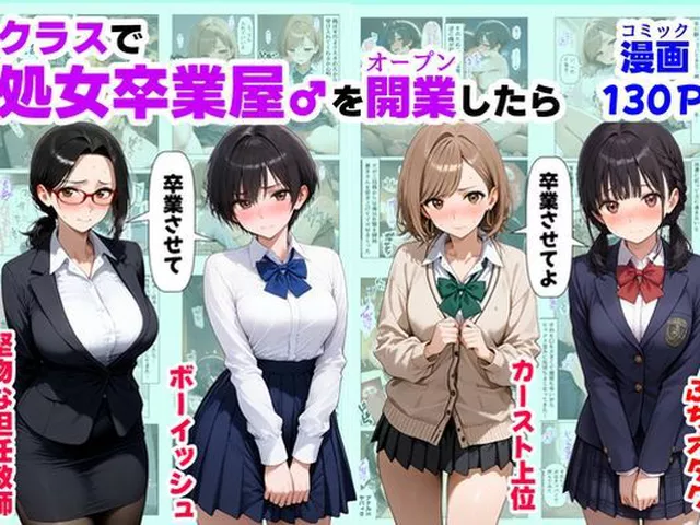 【同人エロ漫画】  クラスで【処女卒業屋】を開業したら