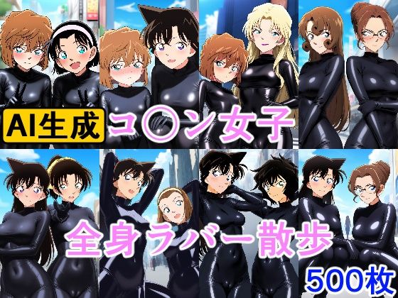 【名探偵コ〇ン エロ同人】 コ〇ン女子 全身ラバー散歩